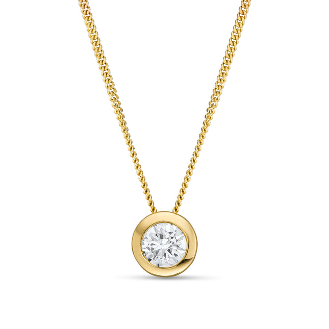 0.30ct Rubover Diamond Pendant in Yellow Gold