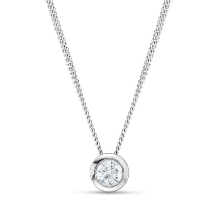 0.20ct Rubover Diamond Pendant in White Gold