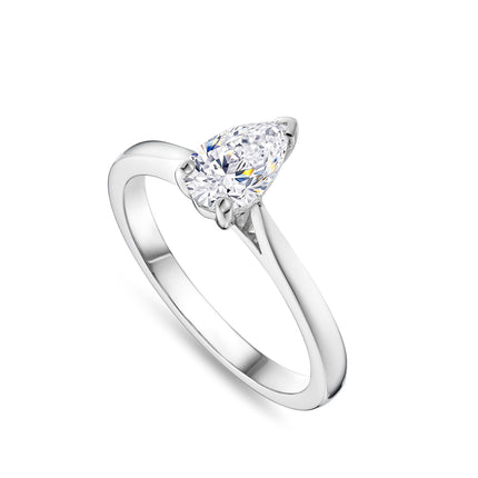 0.70ct Lab Grown Pear Cut Diamond Ring in Platinum