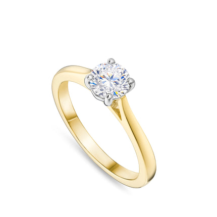 0.70ct Lab Grown Round Brilliant Cut Diamond Ring in Gold and Platinum
