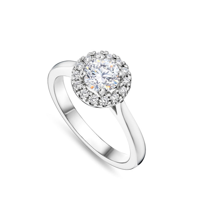 0.70ct Lab Grown Diamond Halo Ring in Platinum