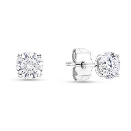 3ct Lab Grown Diamond Stud Earrings in White Gold