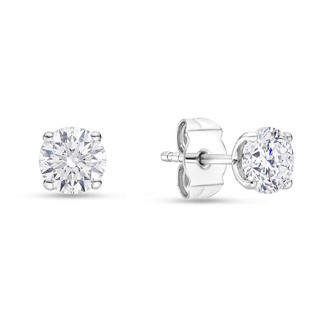 3ct Lab Grown Diamond Stud Earrings in White Gold