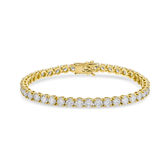 12ct Lab Grown Diamond Tennis Bracelet in Yellow Gold