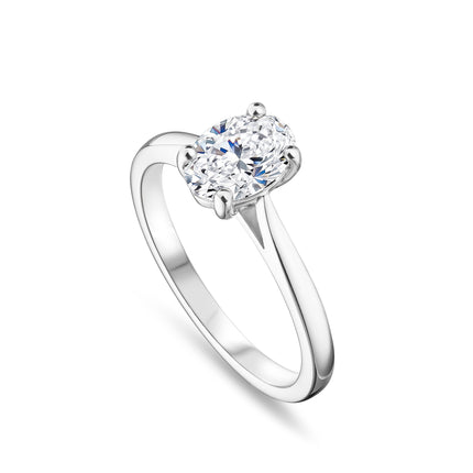 1.5ct Lab Grown Oval Cut Diamond Ring in Platinum
