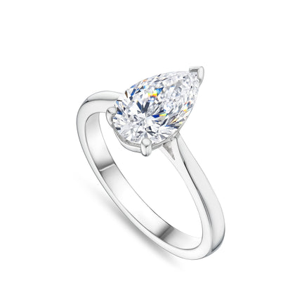 1.50ct Lab Grown Pear Cut Diamond Ring in Platinum