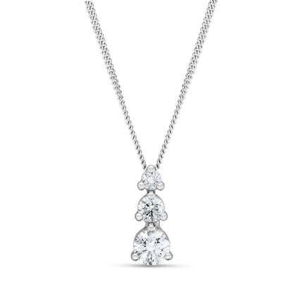 1ct Diamond Drop Pendant in White Gold