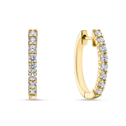 0.82ct Lab Grown Diamond Hoops in Yellow Gold