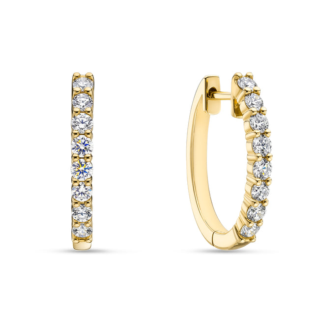 0.82ct Lab Grown Diamond Hoops in Yellow Gold