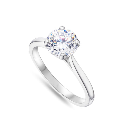 1ct Lab Grown Round Brilliant Cut Diamond Ring in Platinum