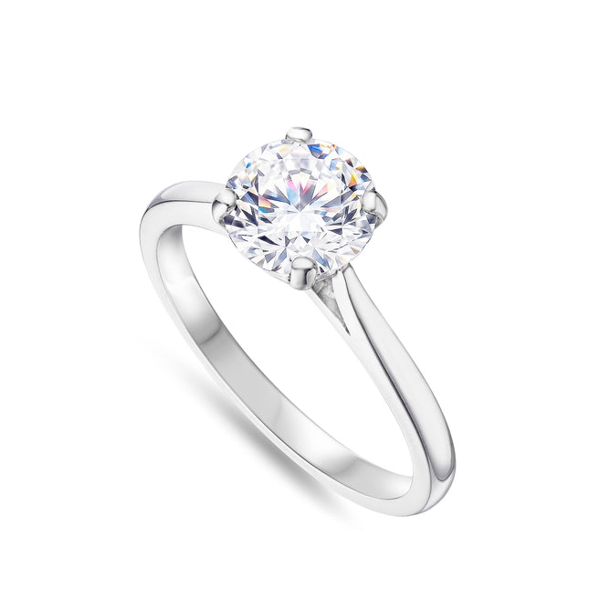 1ct Lab Grown Round Brilliant Cut Diamond Ring in Platinum