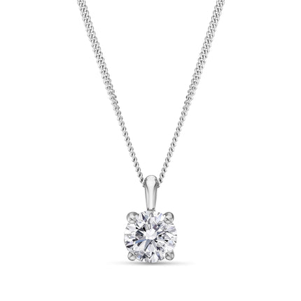 1ct Lab Grown Diamond Pendant in White Gold