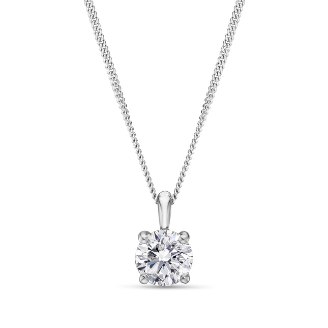 1ct Lab Grown Diamond Pendant in White Gold
