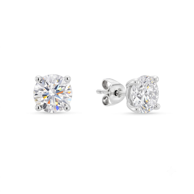 2ct Lab Grown Diamond Stud Earrings in White Gold