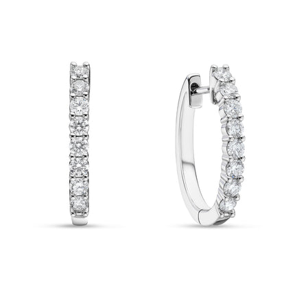 1ct Diamond Hoop Earrings in White Gold