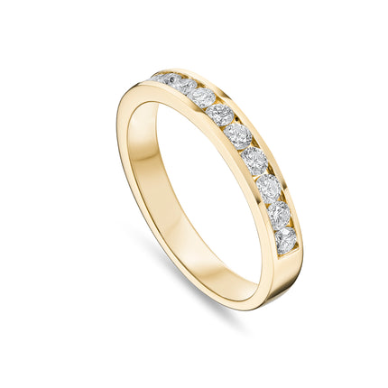 0.75ct Channel Set Diamond Band in Yellow Gold