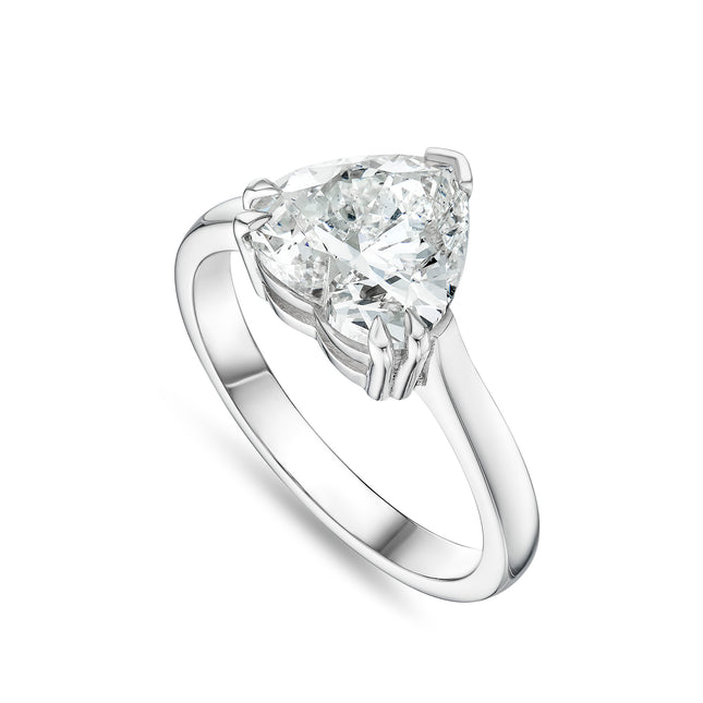2.50ct Heart Cut Diamond Solitaire Ring in Platinum