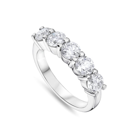 2ct 5 Stone Eternity Ring in Platinum