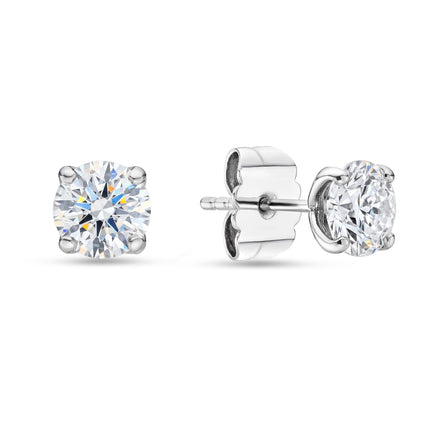 4ct Lab Grown Diamond Stud Earrings in White Gold