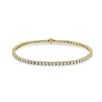 3ct Lab Grown Diamond Tennis Bracelet in Yellow Gold