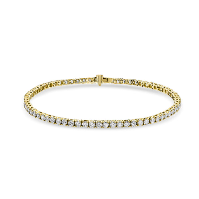 3ct Lab Grown Diamond Tennis Bracelet in Yellow Gold