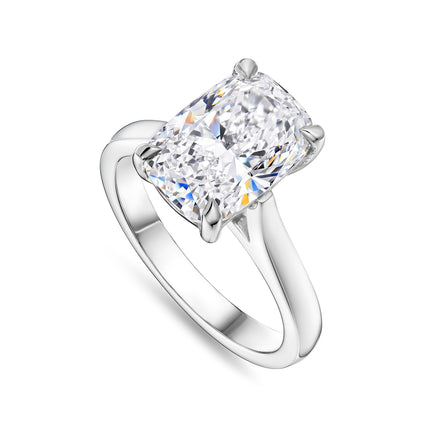 3ct Lab Grown Cushion Cut Diamond Solitaire Ring in Platinum