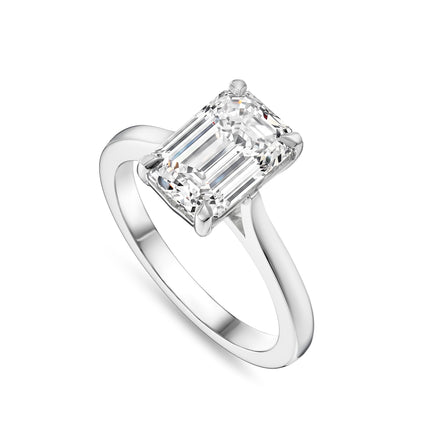3ct Lab Grown Emerald Cut Diamond Ring in Platinum