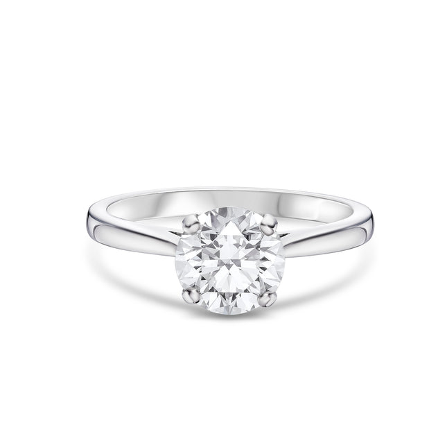 Round Brilliant Cut Diamond Solitaire in Platinum
