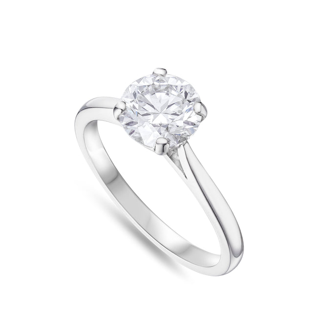 Round Brilliant Cut Diamond Solitaire in Platinum
