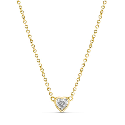 Heart Shape Diamond Pendant in Yellow Gold