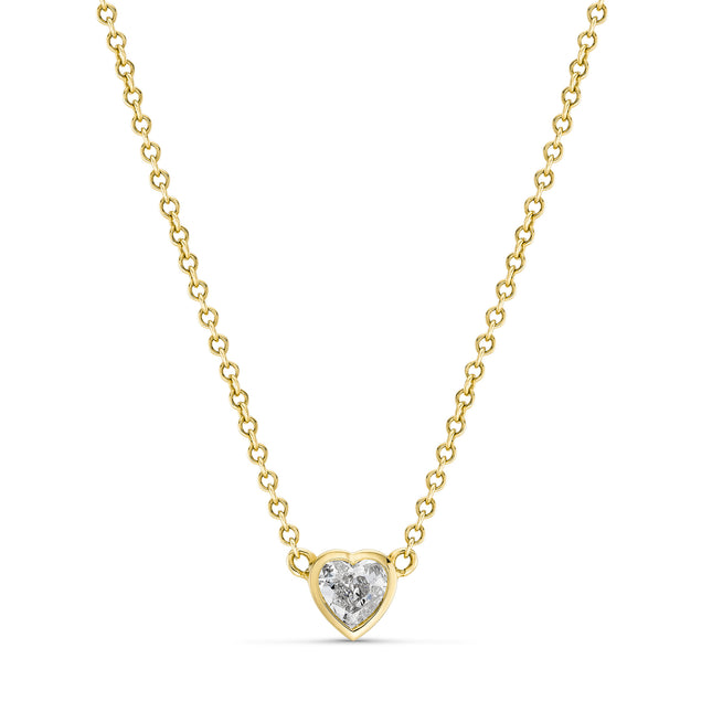 Heart Shape Diamond Pendant in Yellow Gold
