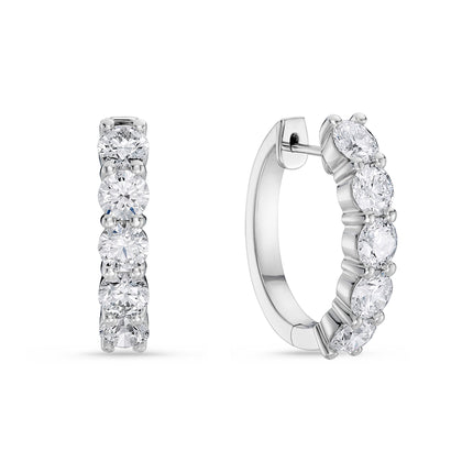 4ct Diamond Hoop Earrings in White Gold