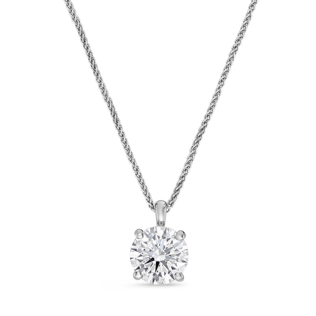 2ct Lab Grown Diamond Pendant in White Gold