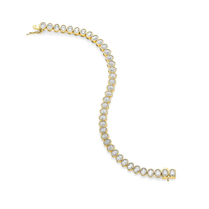 7.26ct Oval Cut Diamond Tennis Bracelet in Yellow Gold