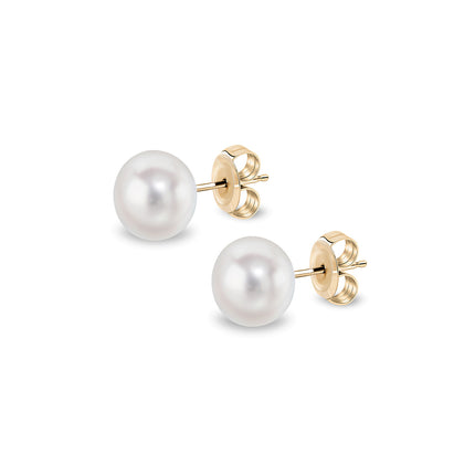 Akoya Pearl Stud Earrings in Yellow Gold
