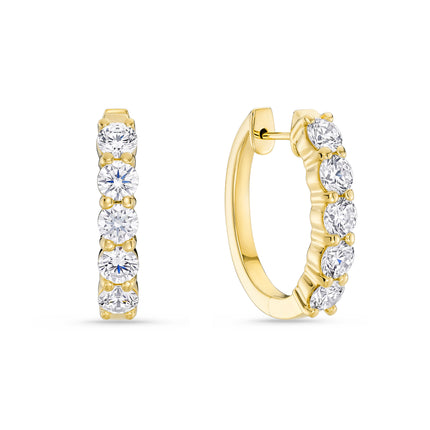 2.65ct Lab Grown Diamond Hoops in Yellow Gold