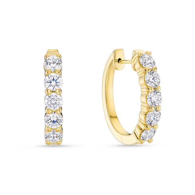 2.65ct Lab Grown Diamond Hoops in Yellow Gold