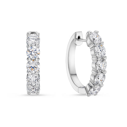4ct Lab Grown Diamond Hoops in White Gold
