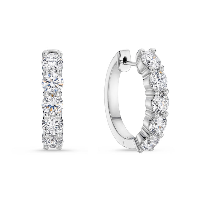 4ct Lab Grown Diamond Hoops in White Gold