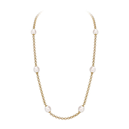 Pearl Necklace in Yellow Gold