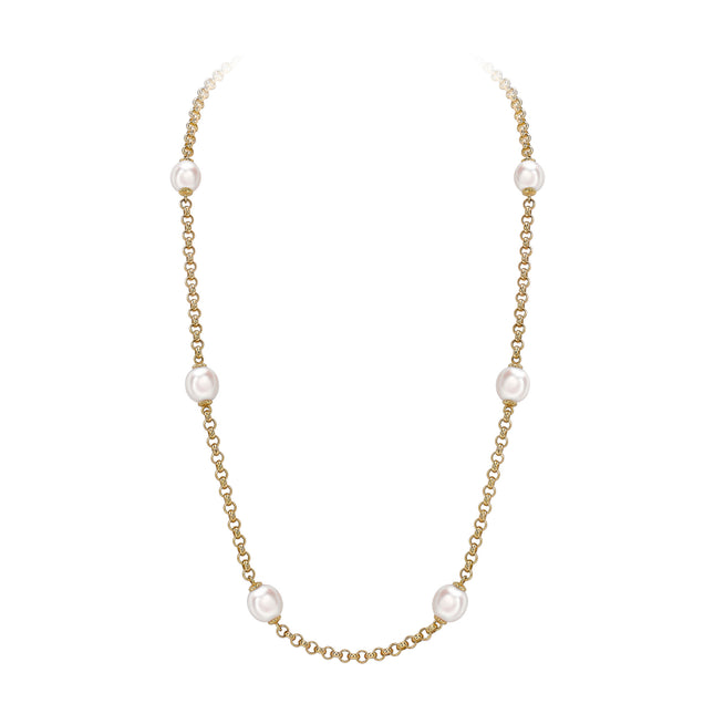 Pearl Necklace in Yellow Gold