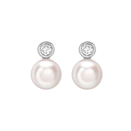 Pearl and diamond earrings